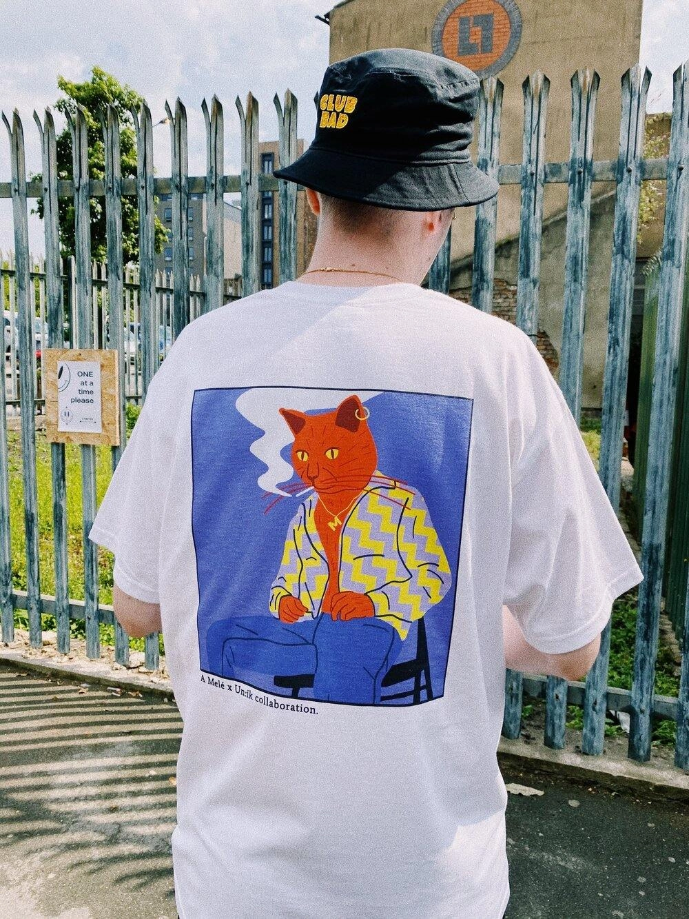 Seasonal Comfort Style Outdoor Outfit Style Mel?? x Club Bad 'Cool Cat' Tee - White