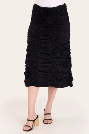 Crossback Strap Double Shirred Panel Skirt