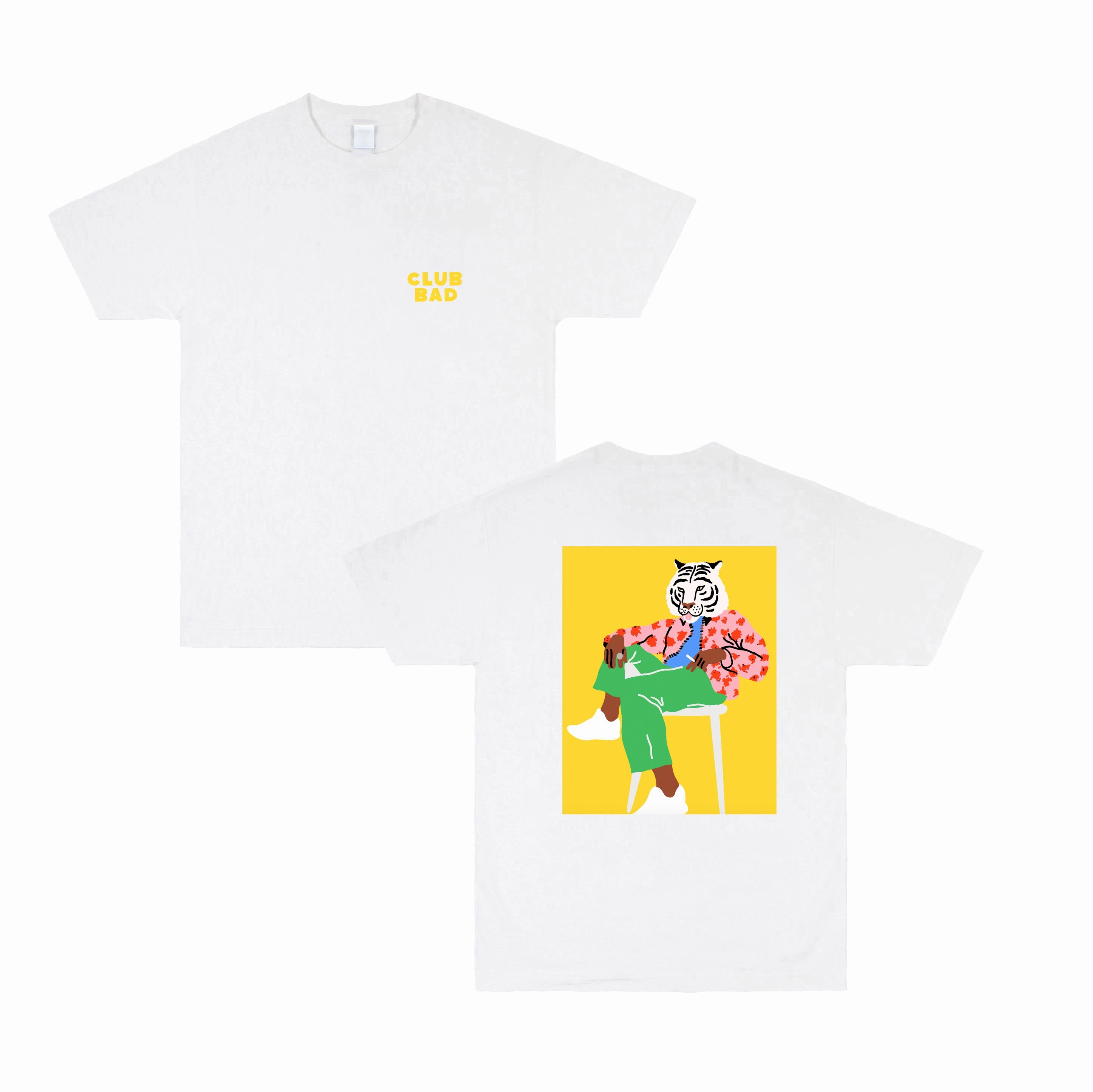 Mel?? x Club Bad 'Summer Tiger' Tee - White Easy-to-Style Top