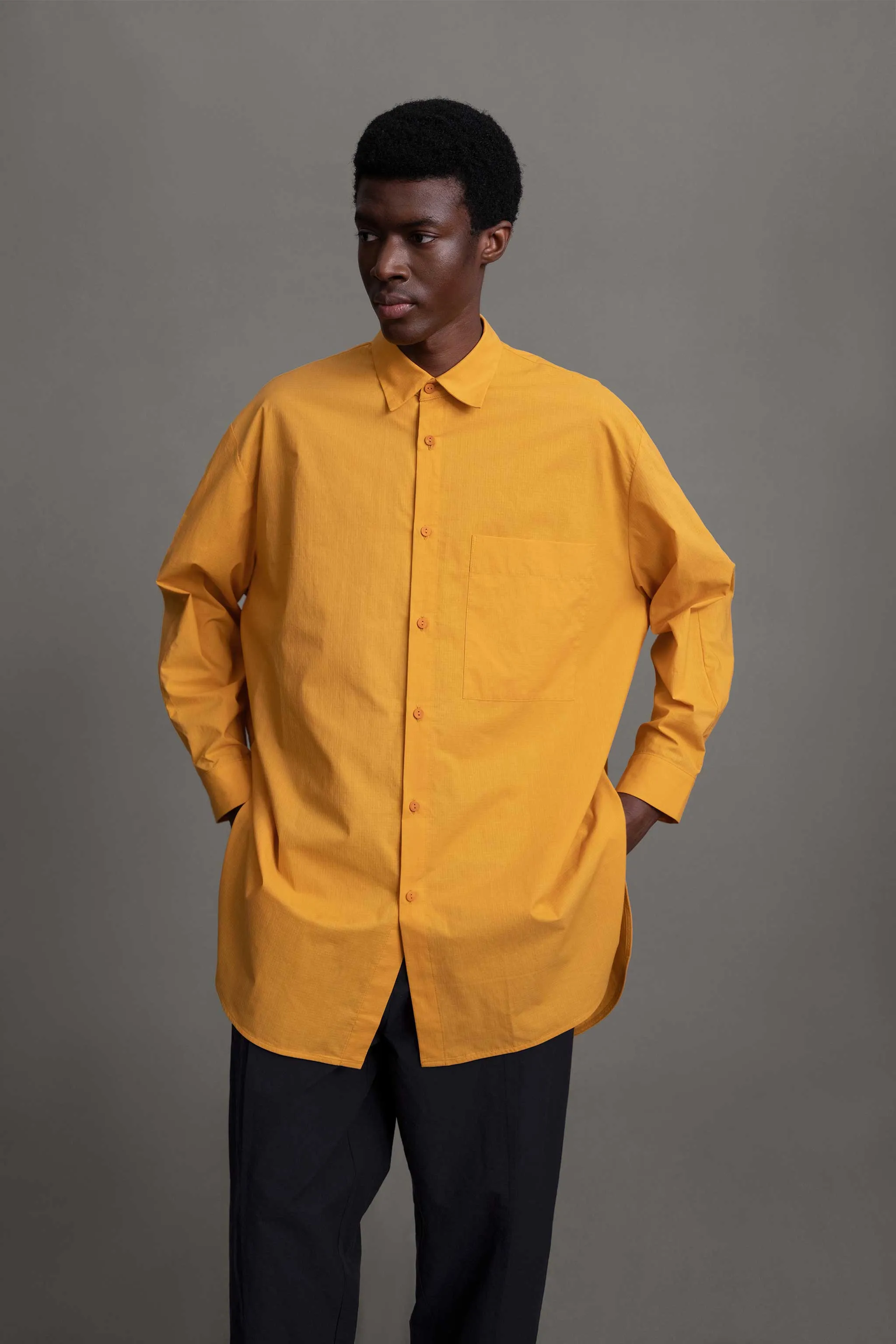 THE PAINTER SHIRT / FINE COTTON RIPSTOP TANGERINE Airflow Ventilation System Trendy Apparel