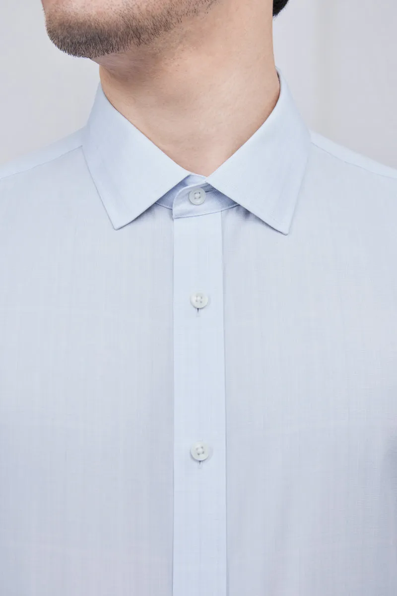Wrinkle-Free Poplin Dress Shirt | Pale Blue Semi Plain 28513N Year-Round Favorite