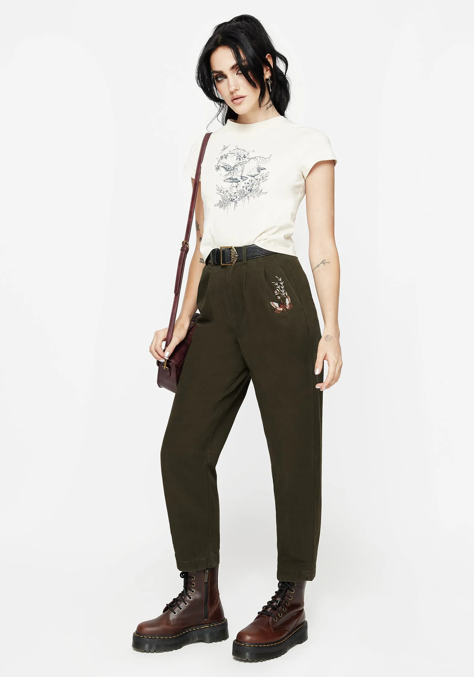 Copia Embroidered Tapered Tailored Trousers Cool Touch