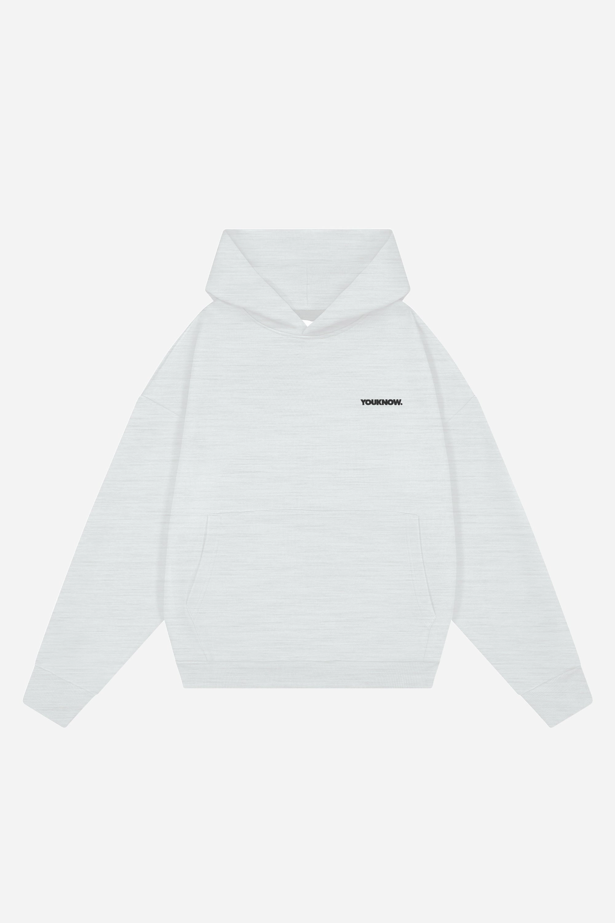 Embroidered Logo Tech Wear Core Box Hoodie | White Marle