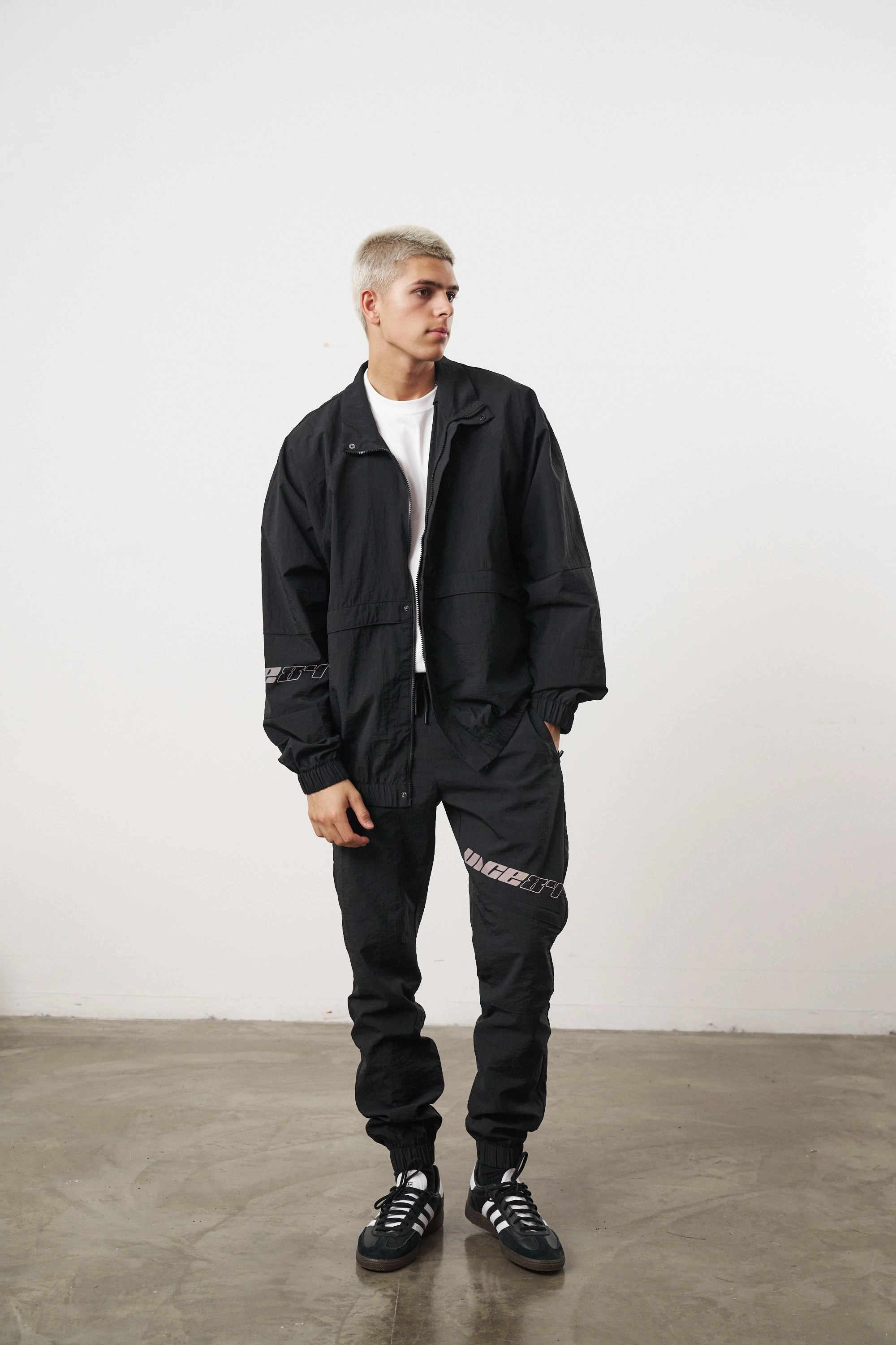 Vice 84 'Reflective Racer' Nylon Track Pants - Black Multi Pocket Design