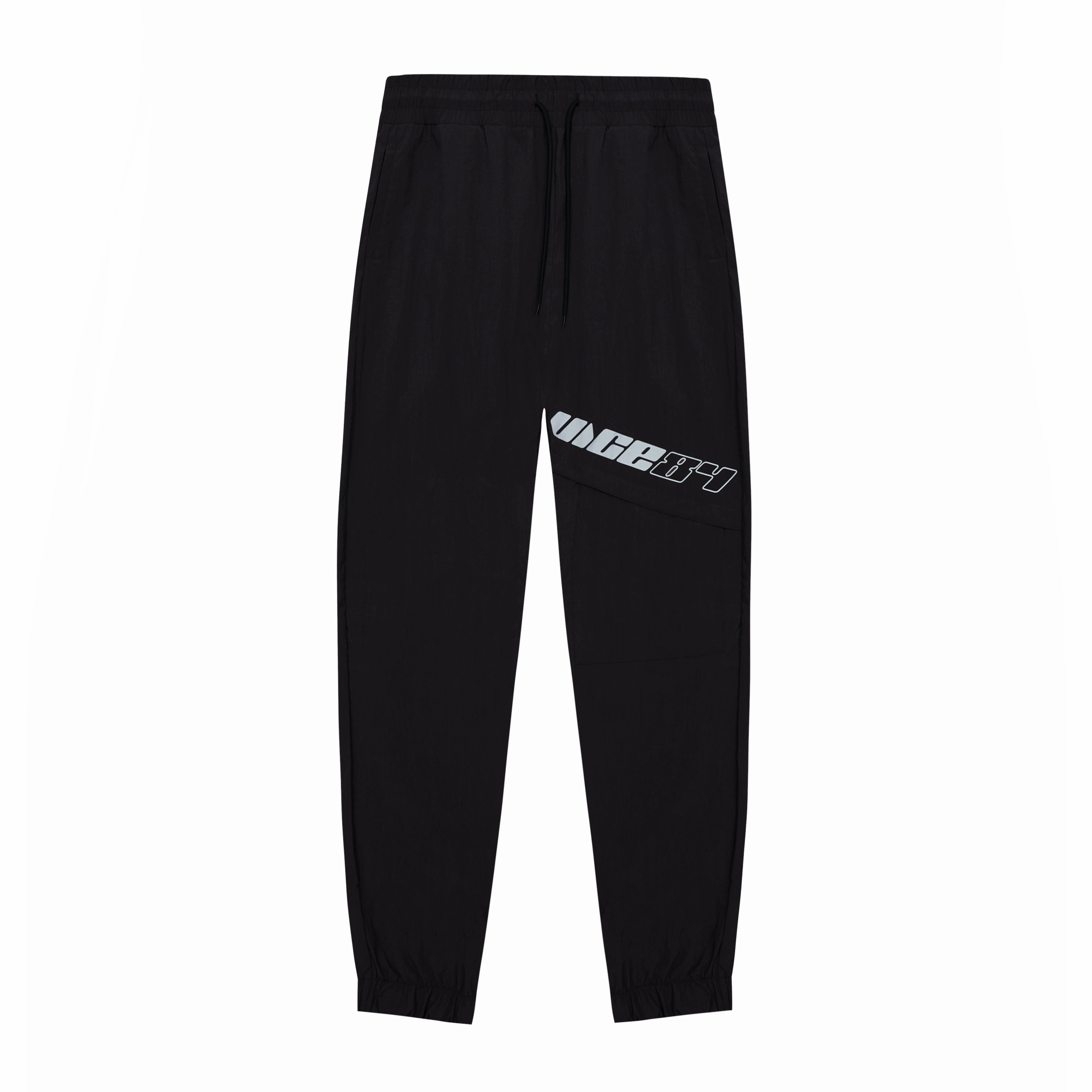 Vice 84 'Reflective Racer' Nylon Track Pants - Black Breathable Base Cozy Look