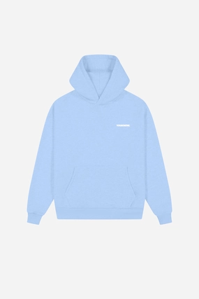 Zippered Closure Drop Shoulder Core Standard Hoodie | Baby Blue