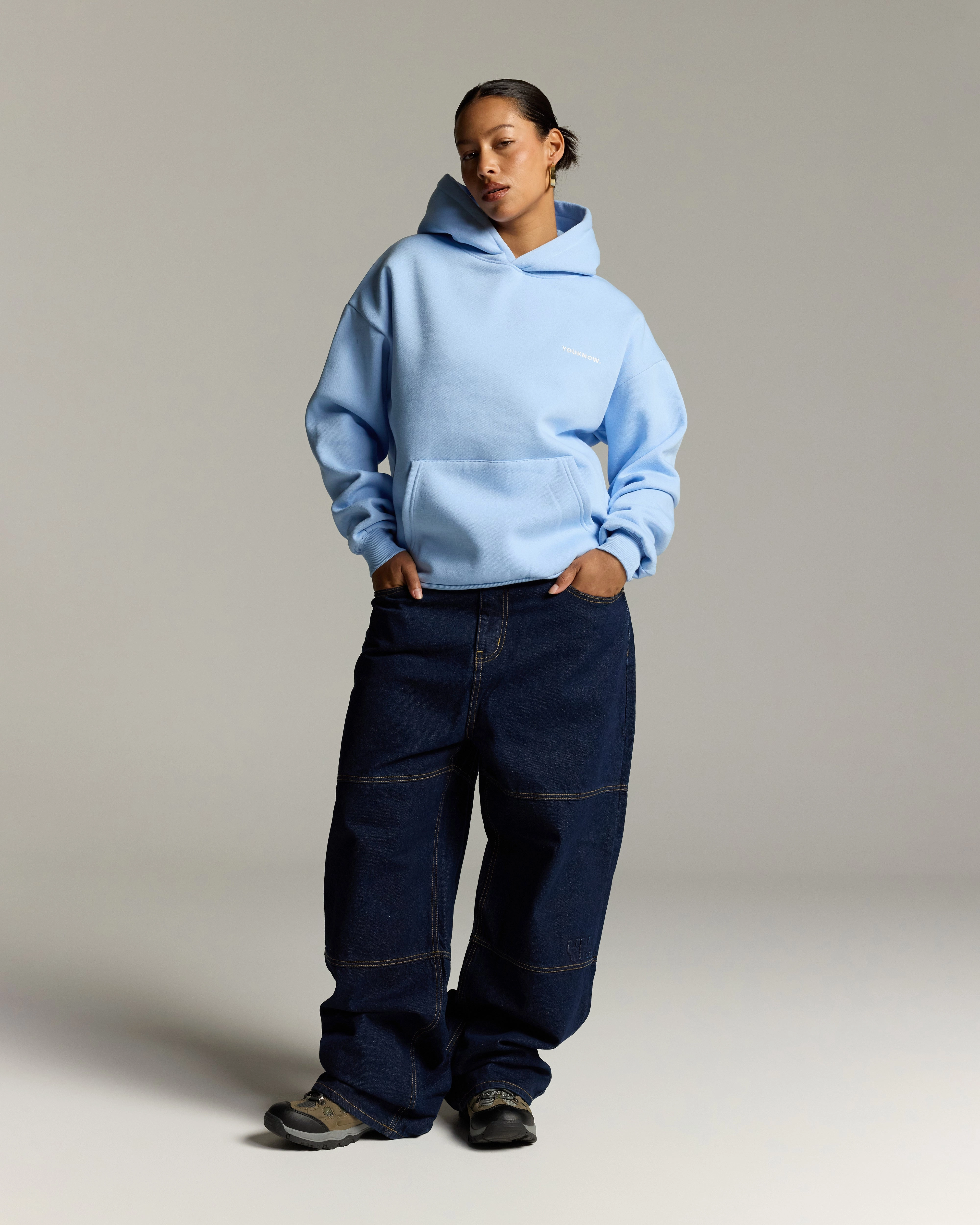 Fray Resistant Finish Anti Static Material Core Standard Hoodie | Baby Blue