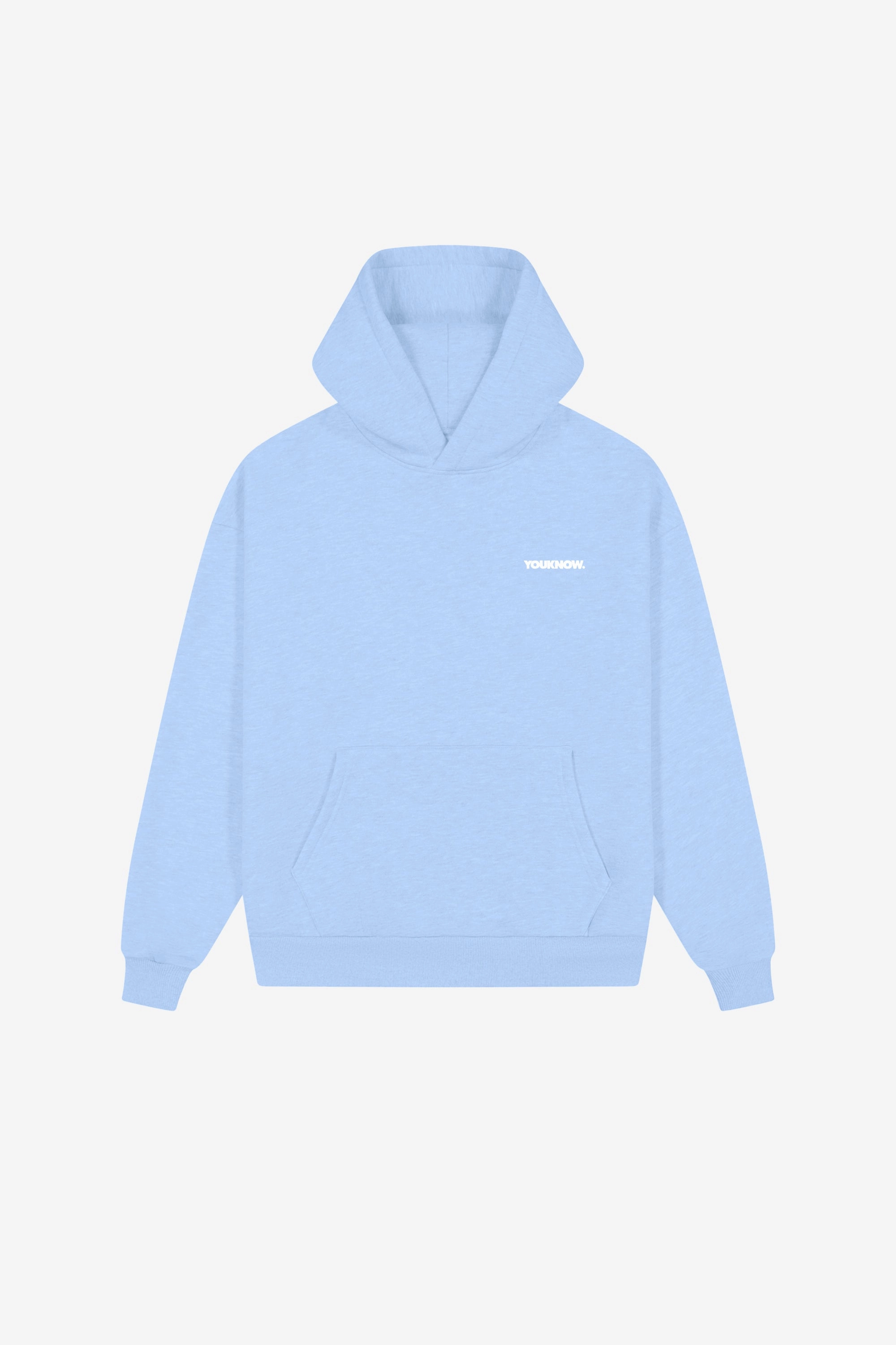 Zippered Closure Drop Shoulder Core Standard Hoodie | Baby Blue
