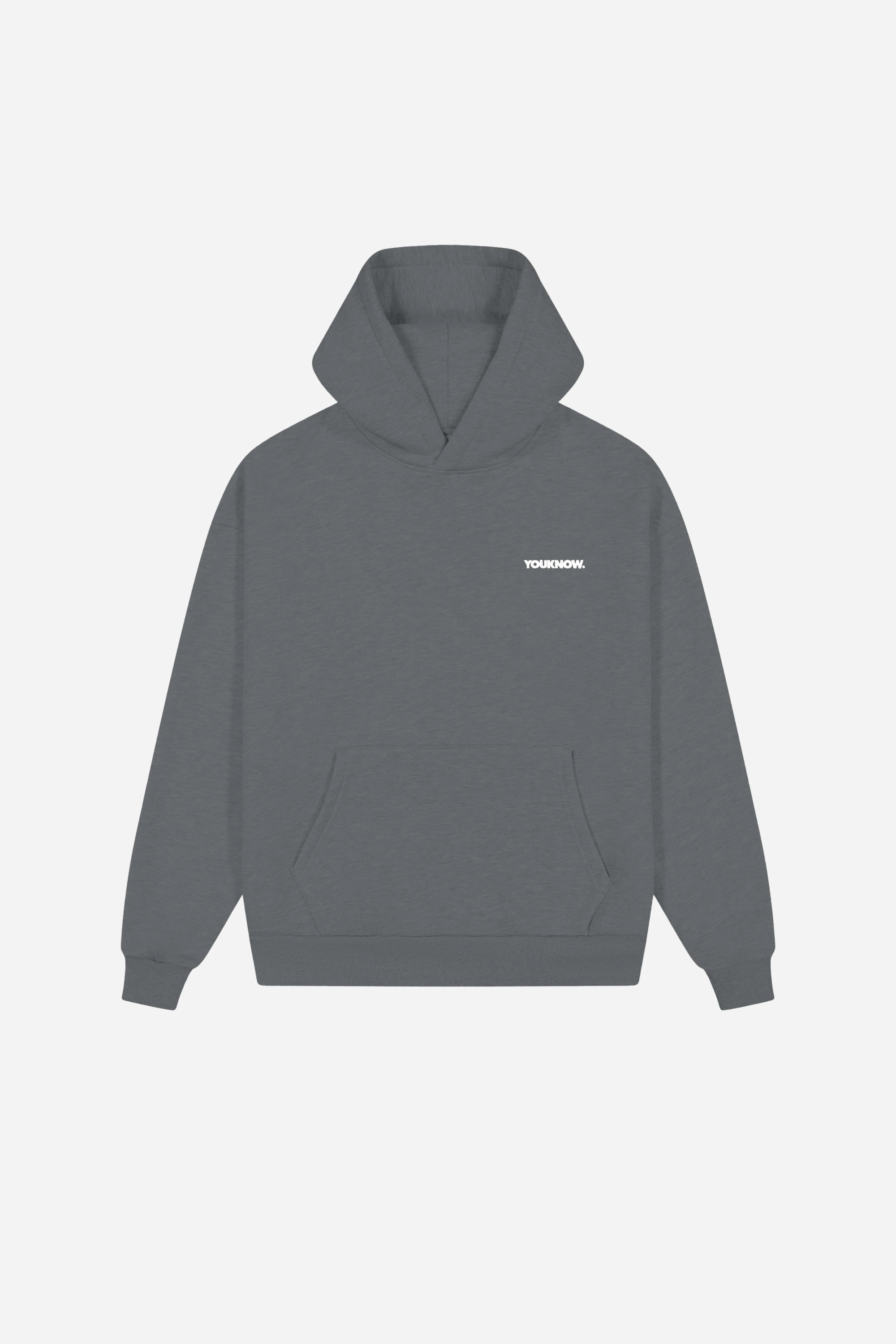 Core Standard Hoodie | Iron Grey Solid Color Street Cool