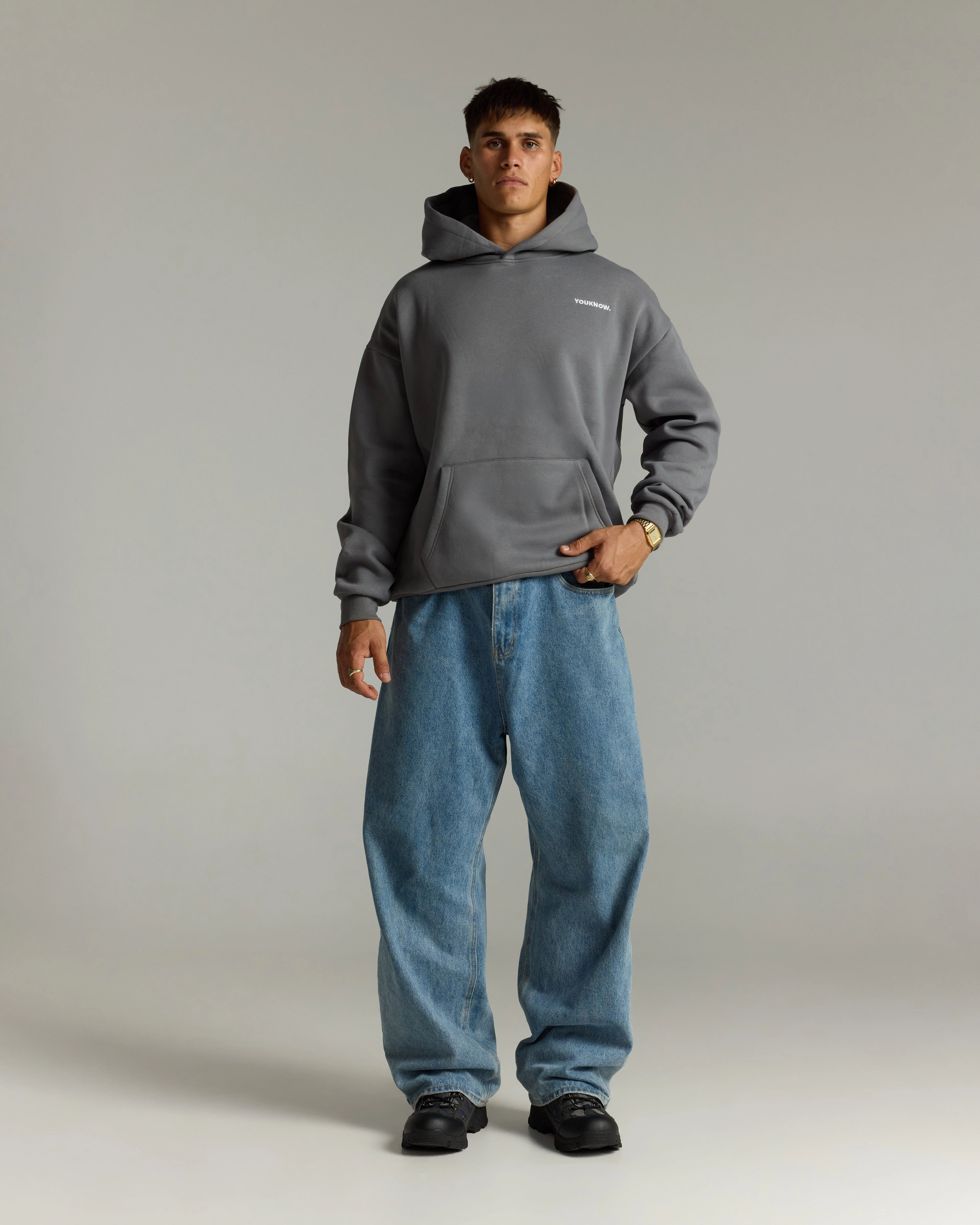 Core Standard Hoodie | Iron Grey lake swimming