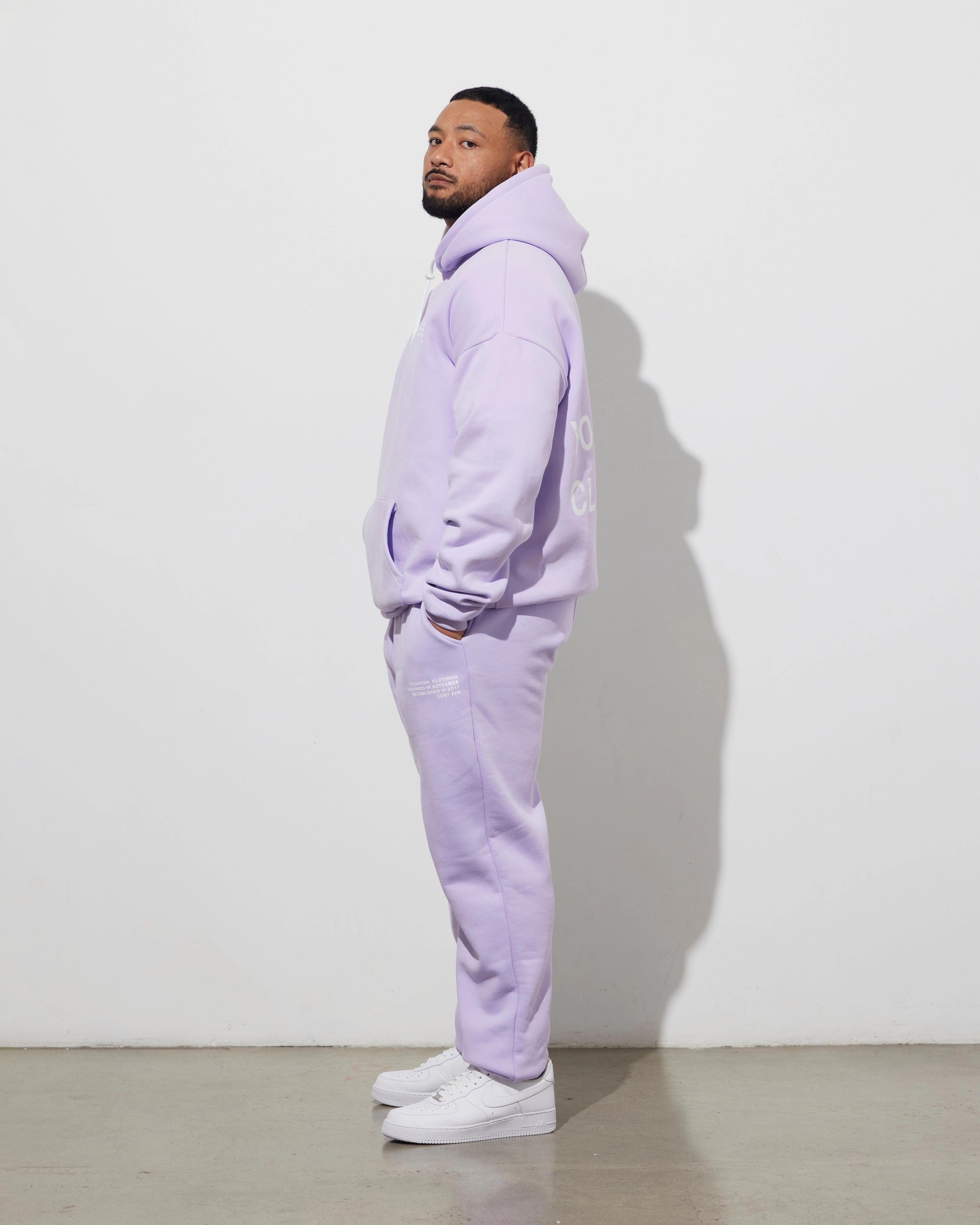 Koala like Raw Hem Detail Cosyszn Hoodie | Lavender