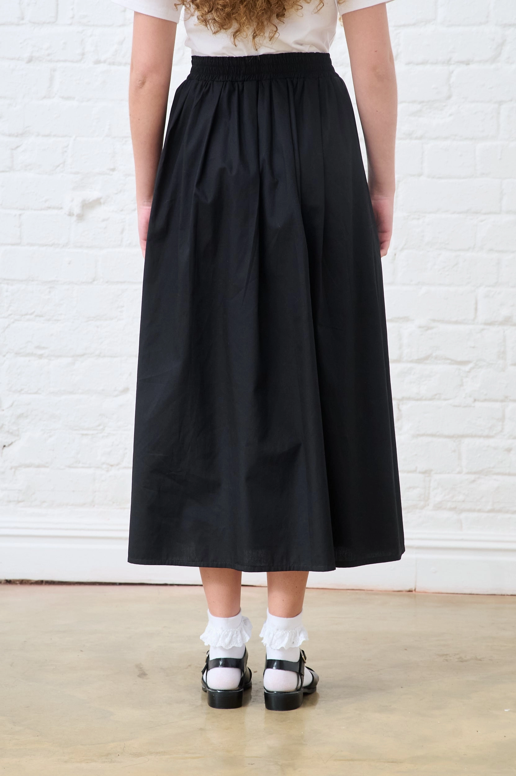 Day Ready Cotton Maxi Skirt in Black