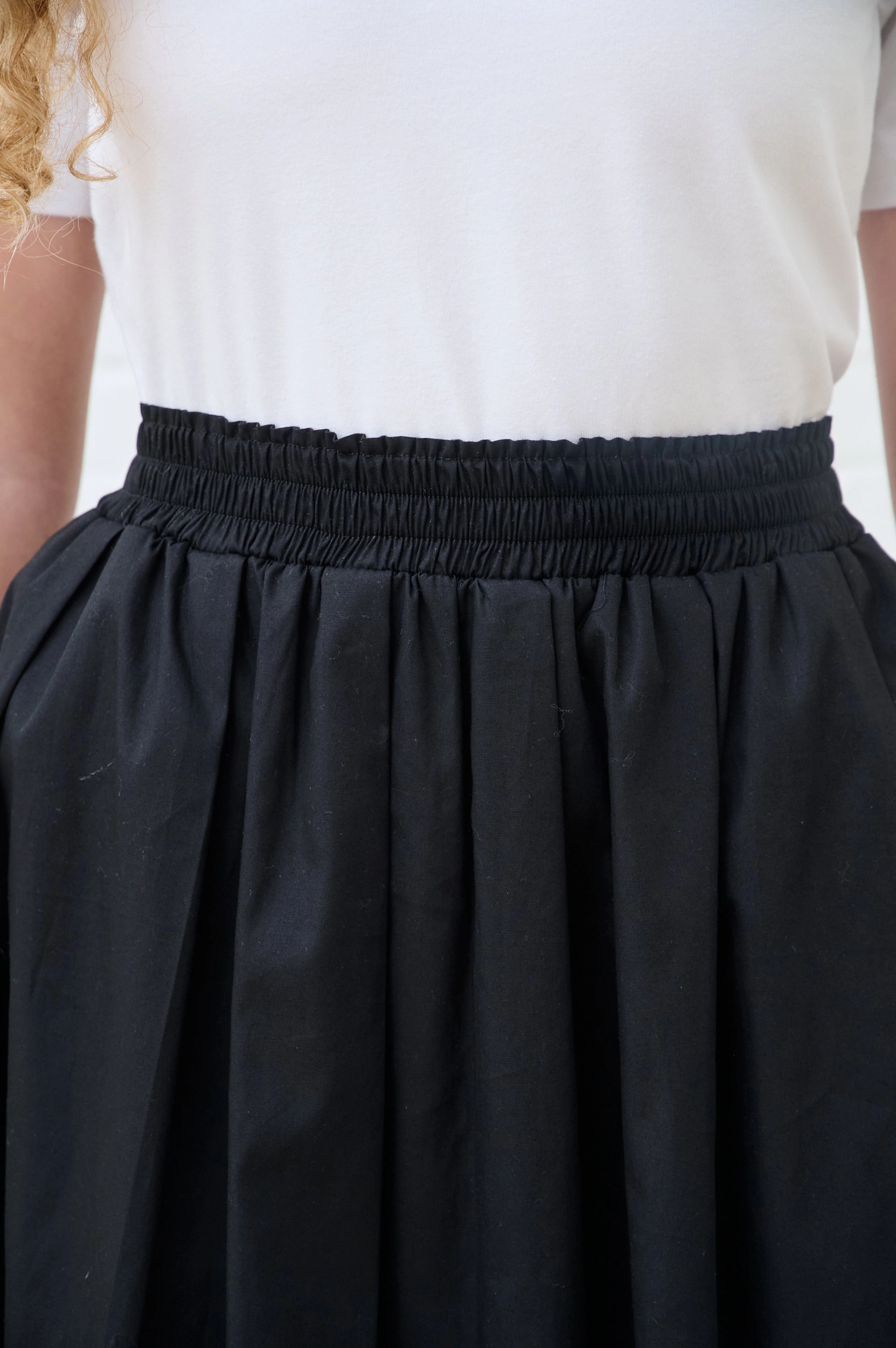 Cotton Maxi Skirt in Black Comfort Fit Modern Wardrobe