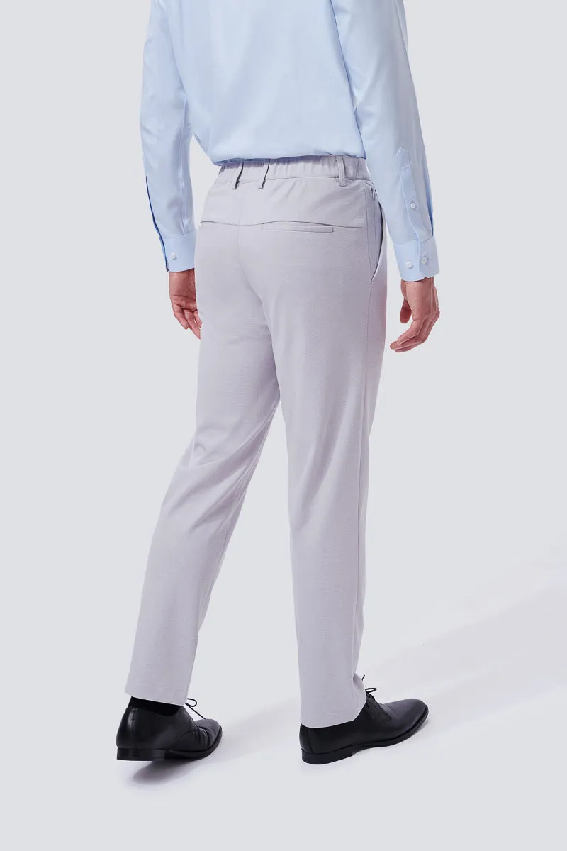 CottonSTRETCH Lightweight Knit Smart Pants | Light Grey GYE126 Multi-Purpose Wear Movement Support