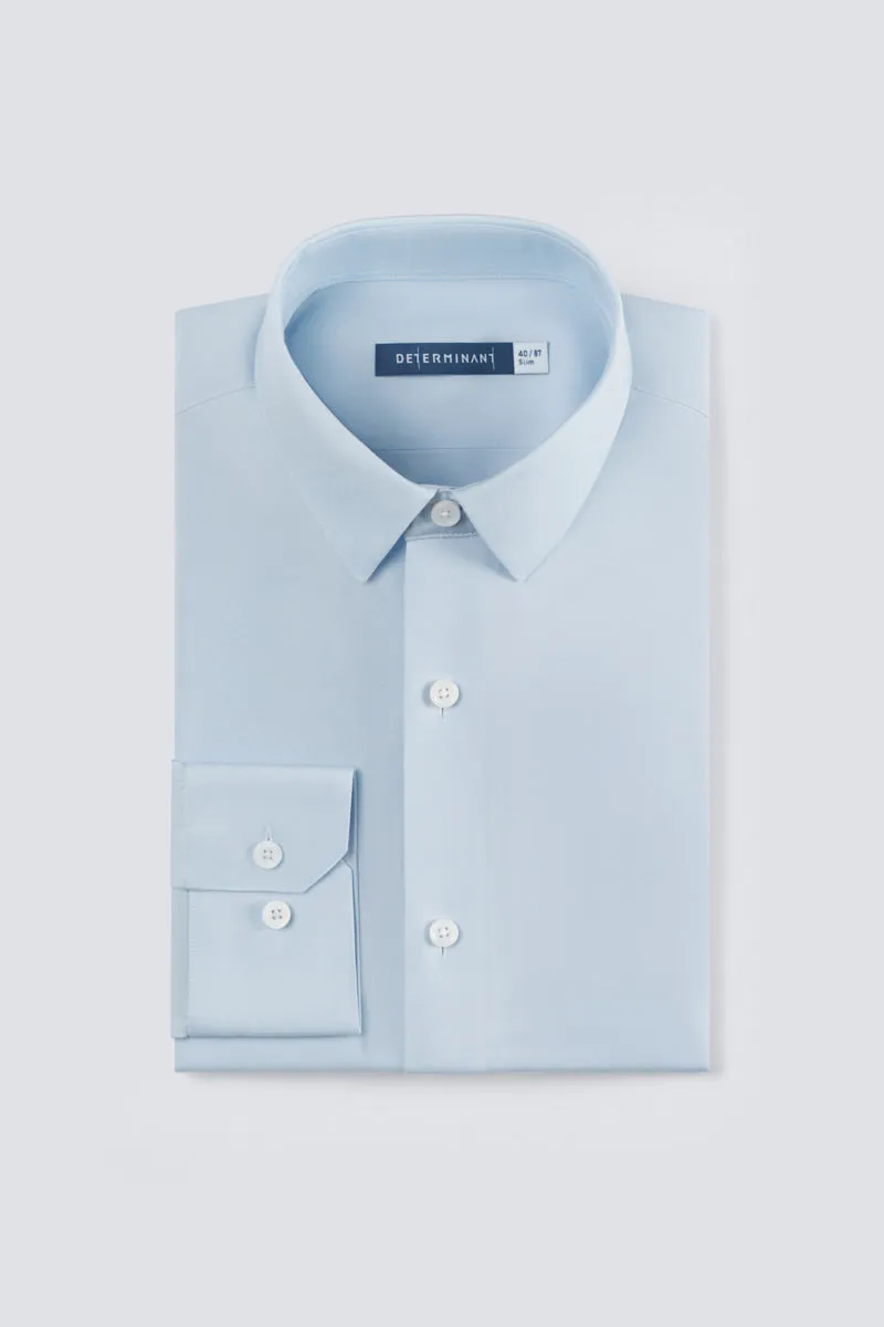 Fitted Cut Stylish Design CottonSTRETCH Twill Dress Shirt | Blue 13140N