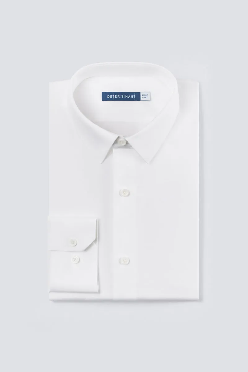 CottonSTRETCH Twill Dress Shirt | White WH001Z Denim Blend Matte Look