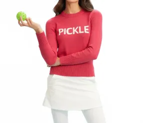 Pickle Sweater In Raspberry Cozy Layering