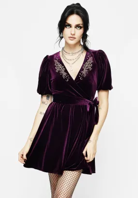 Hera Embroidered Mini Wrap Dress Trendy wrap gown Climate-Adaptive