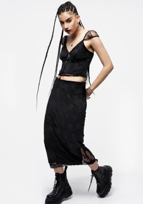 Hailey Stretch Lace Midi Skirt Key Feature Urban Style