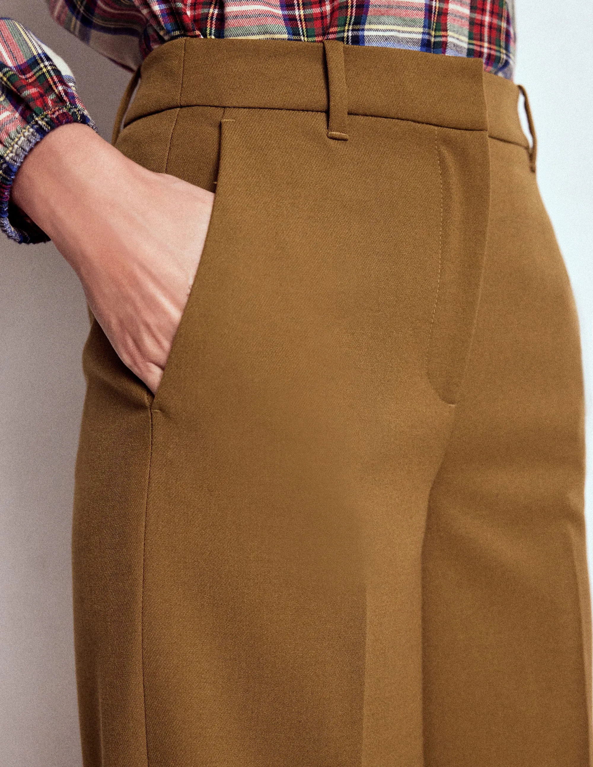 Belgravia Tailored Trousers-Tobacco Comfy Stretch