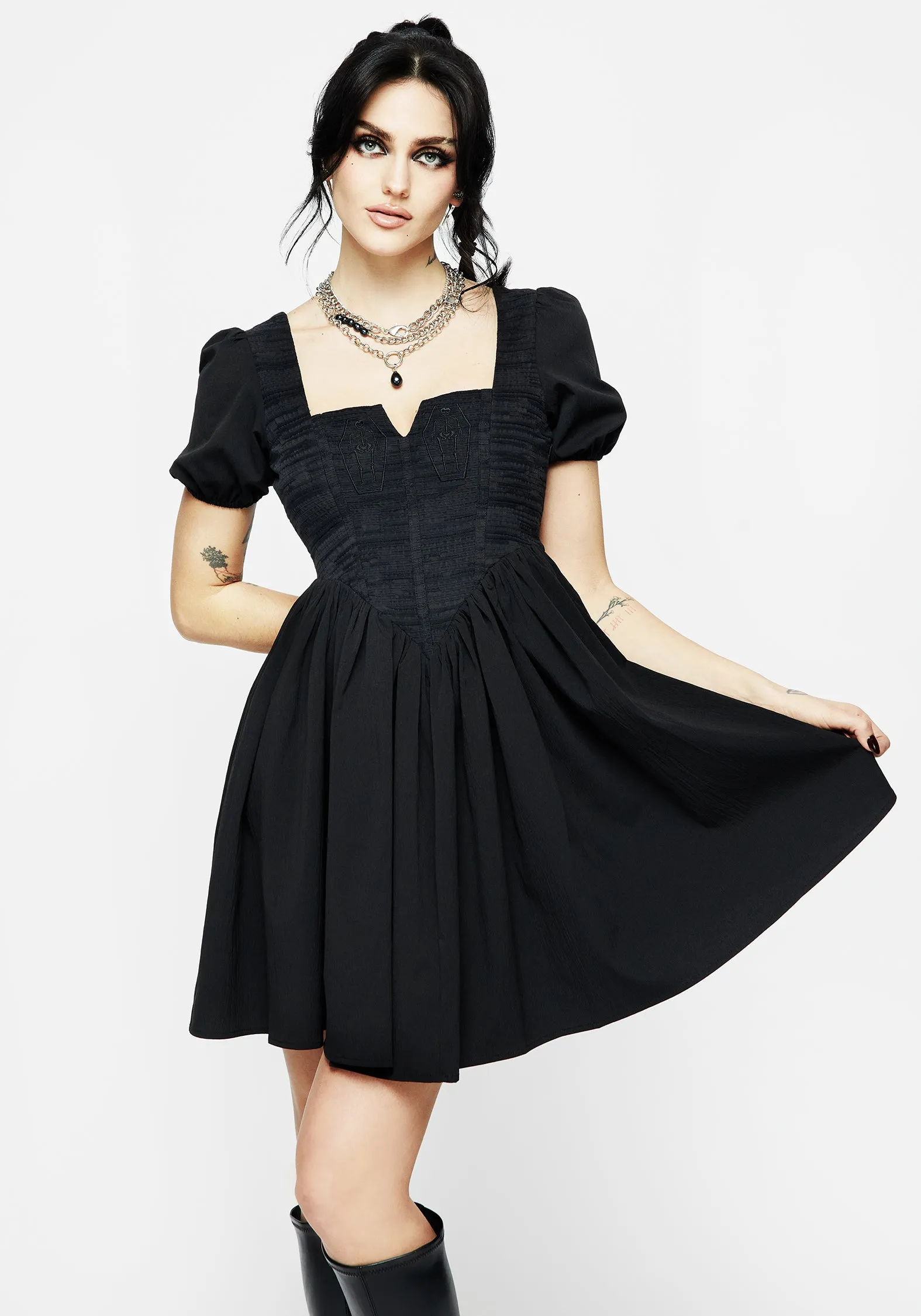 Care-Instructions-Included Day Outfit Immortal Corset Mini Dress