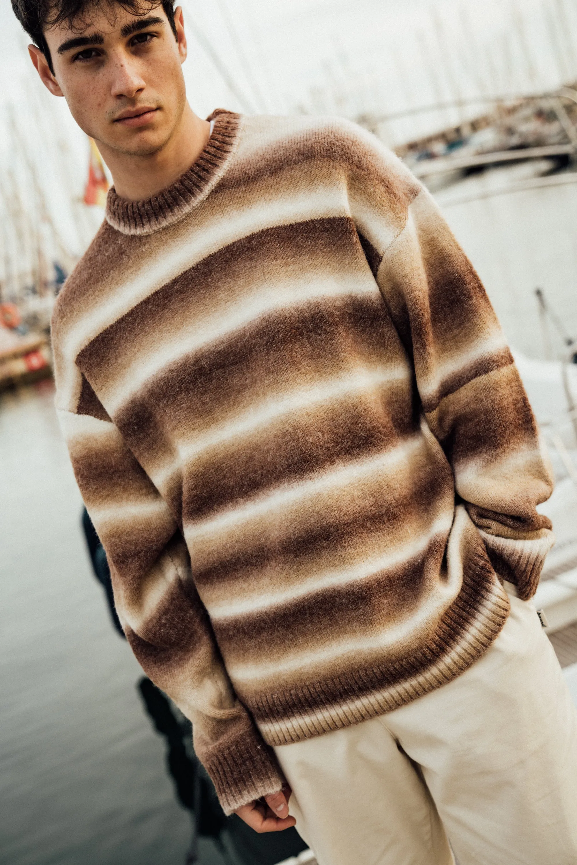 Functional Comfort Winter Layers bound Toffee Ombre Knit Sweater