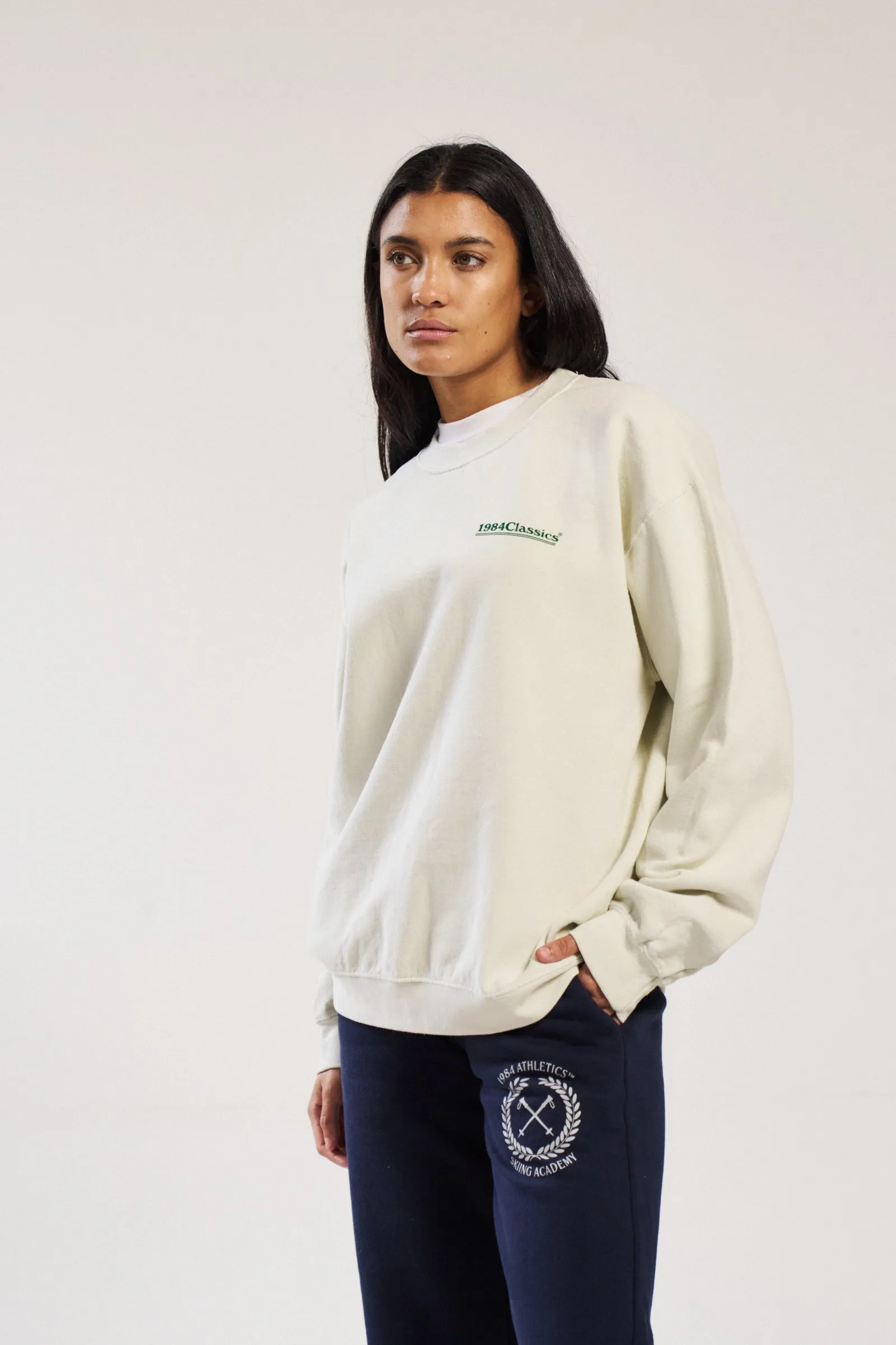 Vice 84 'Classics' Vintage Washed Sweater - Cream Chilly Weather Wear Relaxed Layers