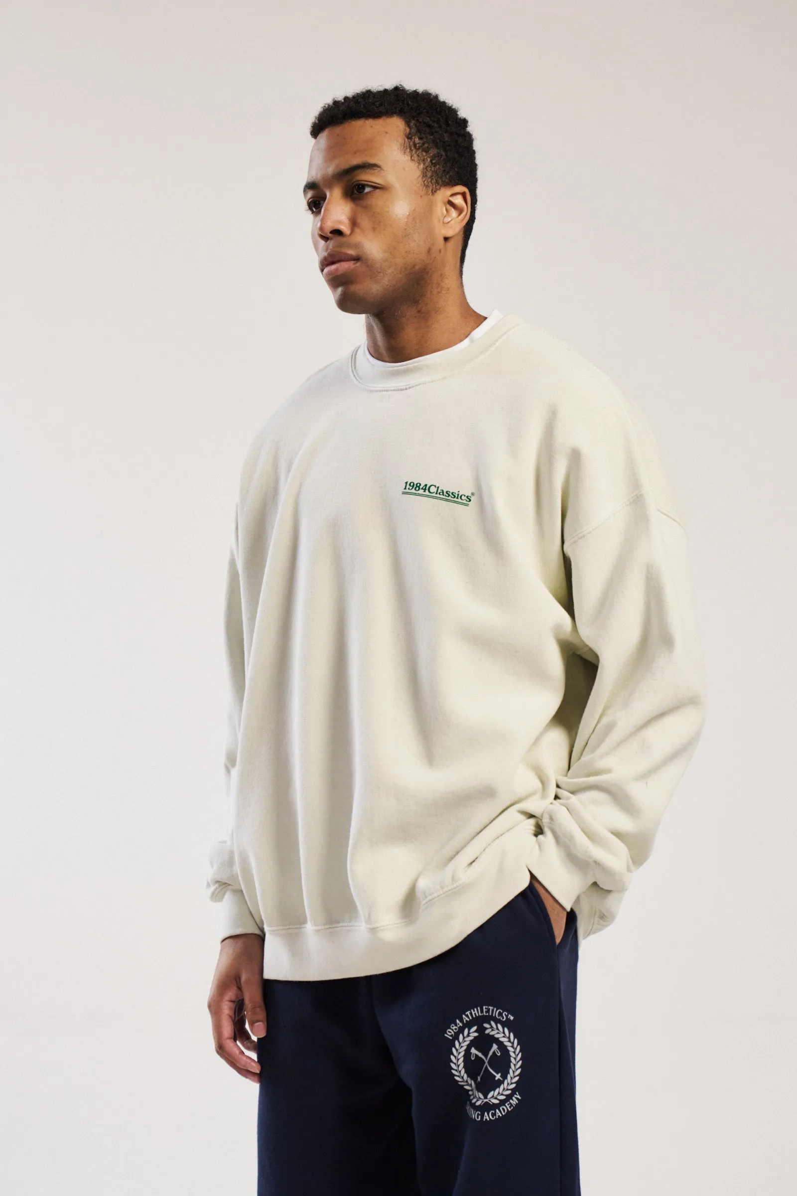 Thermal Lock Stitching Vice 84 'Classics' Vintage Washed Sweater - Cream