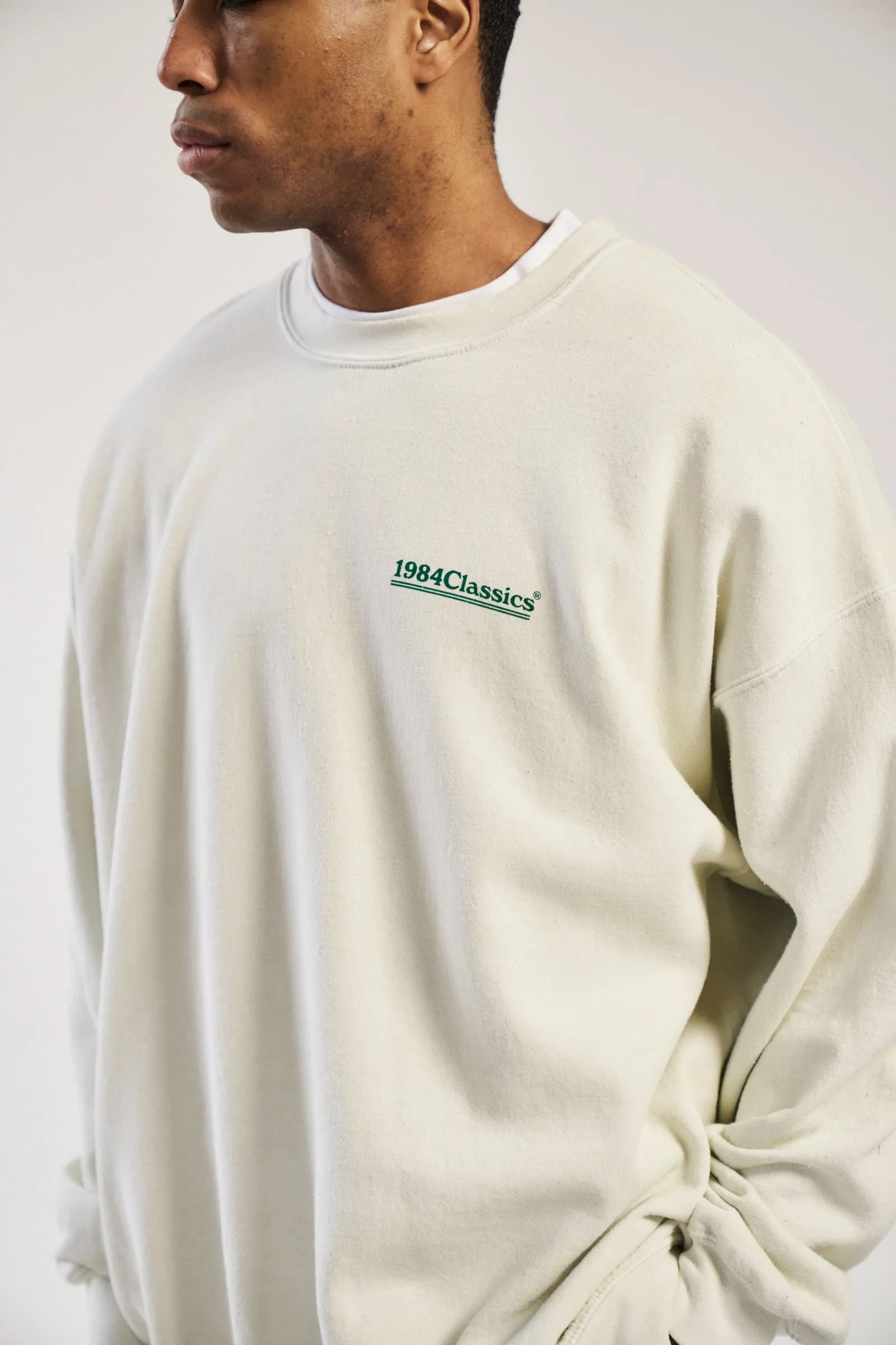 Vice 84 'Classics' Vintage Washed Sweater - Cream Cozy And Warm Winter Knitwear