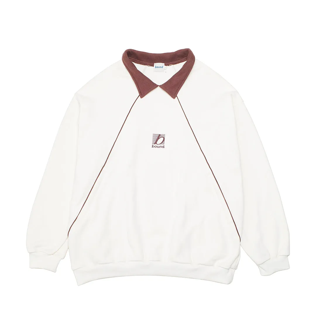 bound Retro Sports Grid Sweater - Cream/Brown Knit Comfort Wear Simple Knit