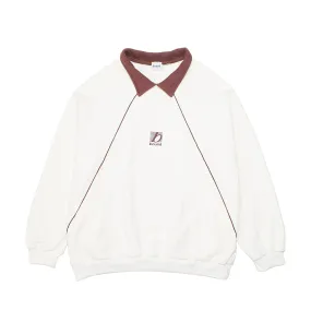 bound Retro Sports Grid Sweater - Cream/Brown Knit Comfort Wear Simple Knit