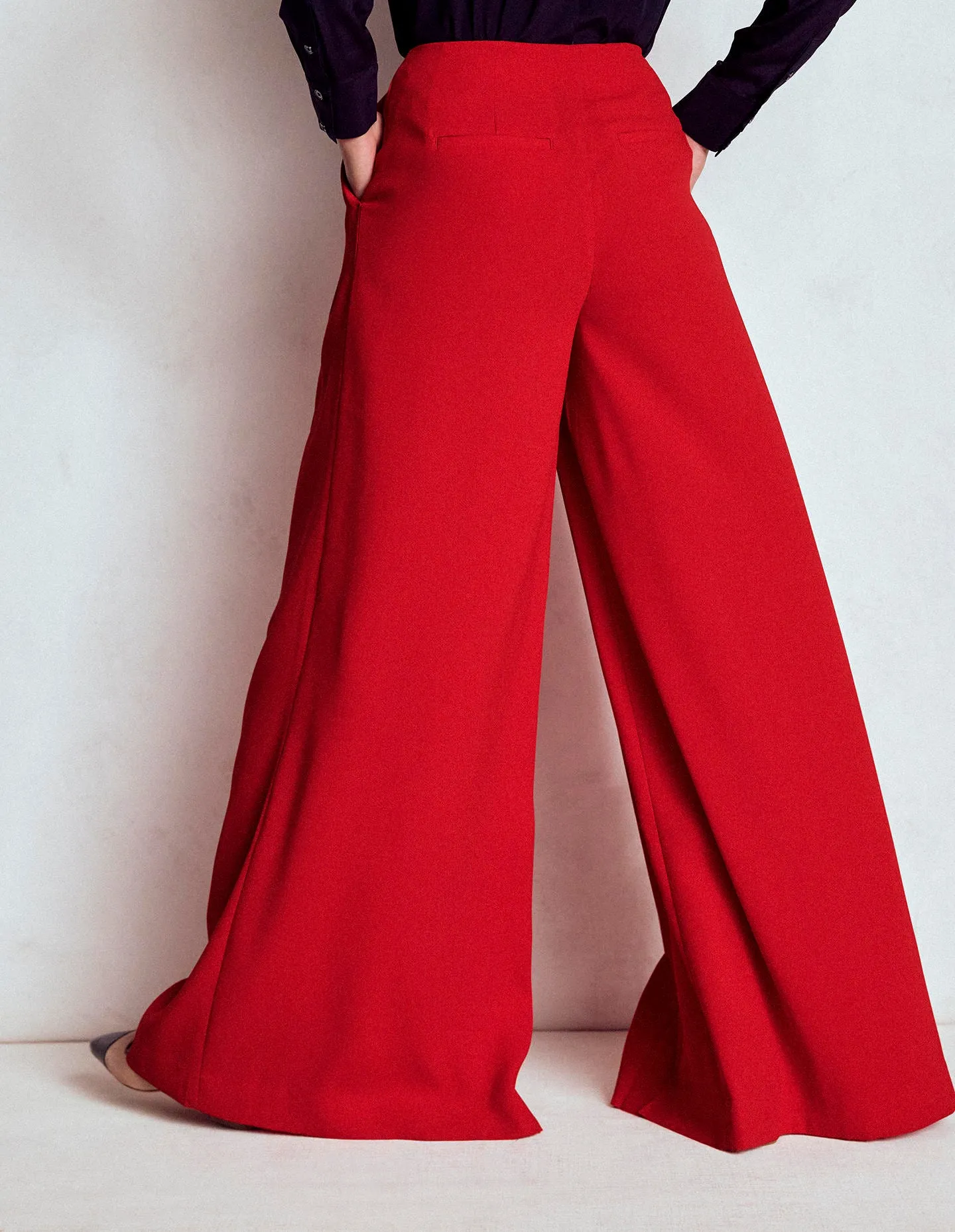 Fit Flex Chic Style Regent Wide Leg Trousers-Poppy Red