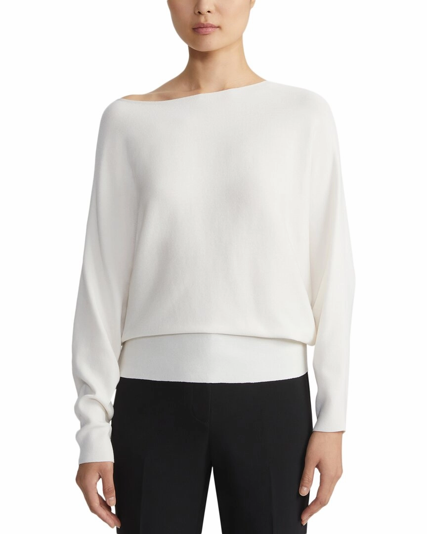 Lafayette 148 New York Plus Asymmetric Dolman Silk-Blend Sweater Comfy Layer Everyday Chic