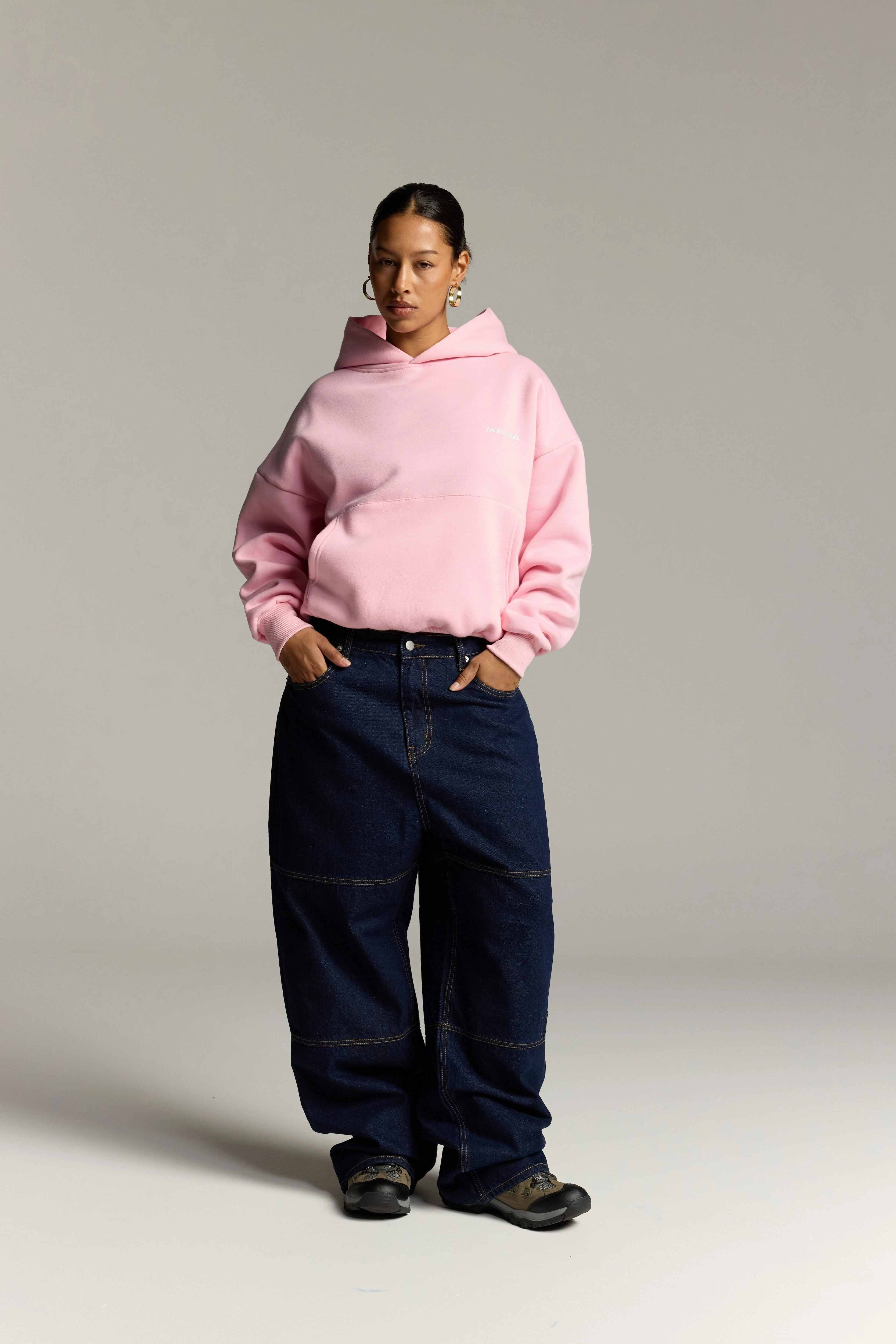 Core Box Hoodie | Baby Pink Chic Street