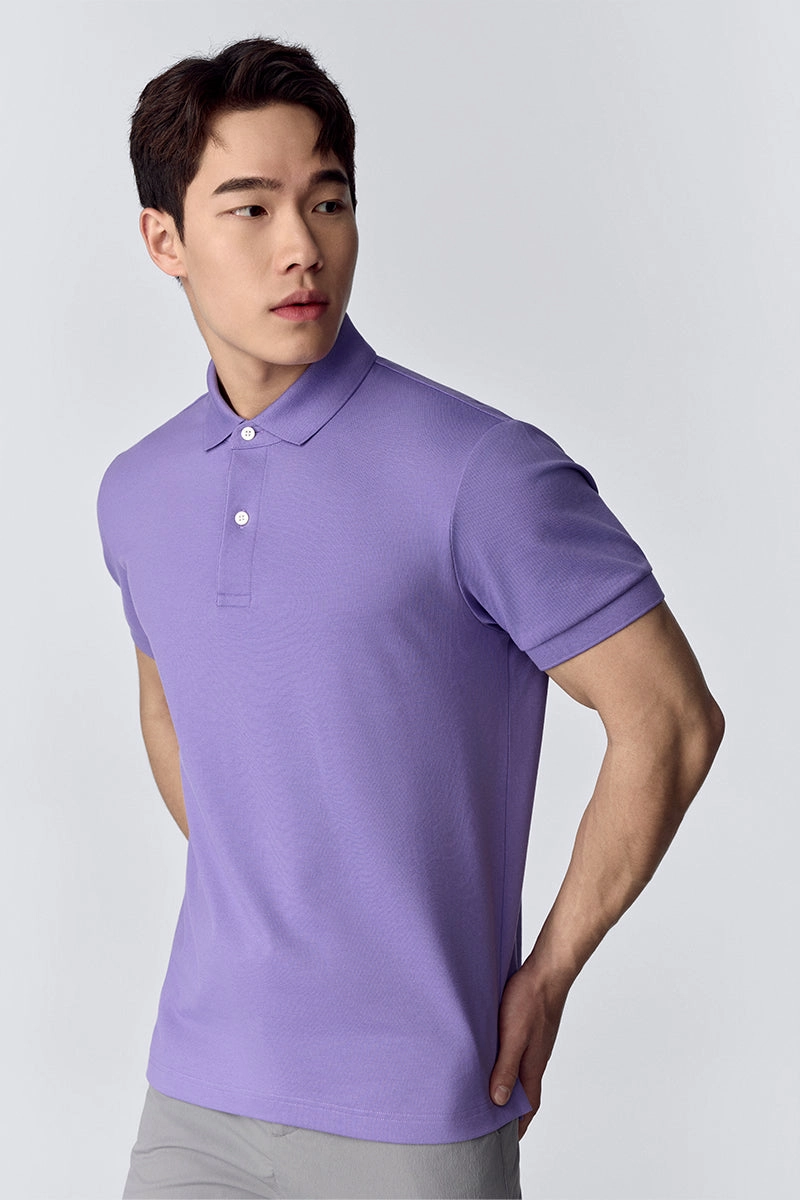 VISDRY? Pique Polo | Aster Purple PT3826 Outdoor Lifestyle Layered Look