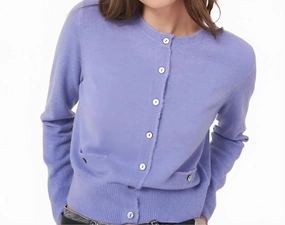 Round Neck Buttoned Cardigan In Iris Chilly Day Layers Quick Knit