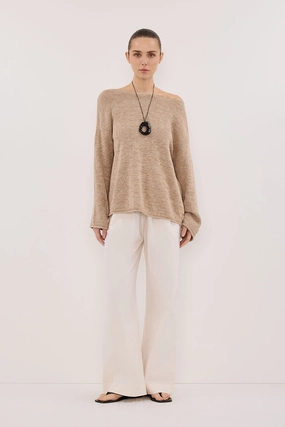 ALIZA NATURAL LONG SLEEVE KNIT JUMPER Comfy Feel Knitwear Essential