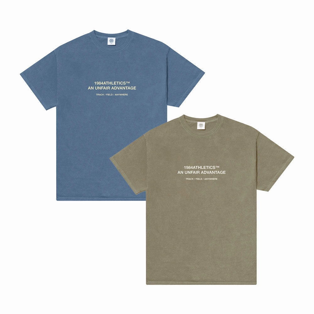 Fresh Outfit Style Plus Size Vice 84 'Athletics' Vintage Washed Tee Twinpack - Pacific Blue/Army Green