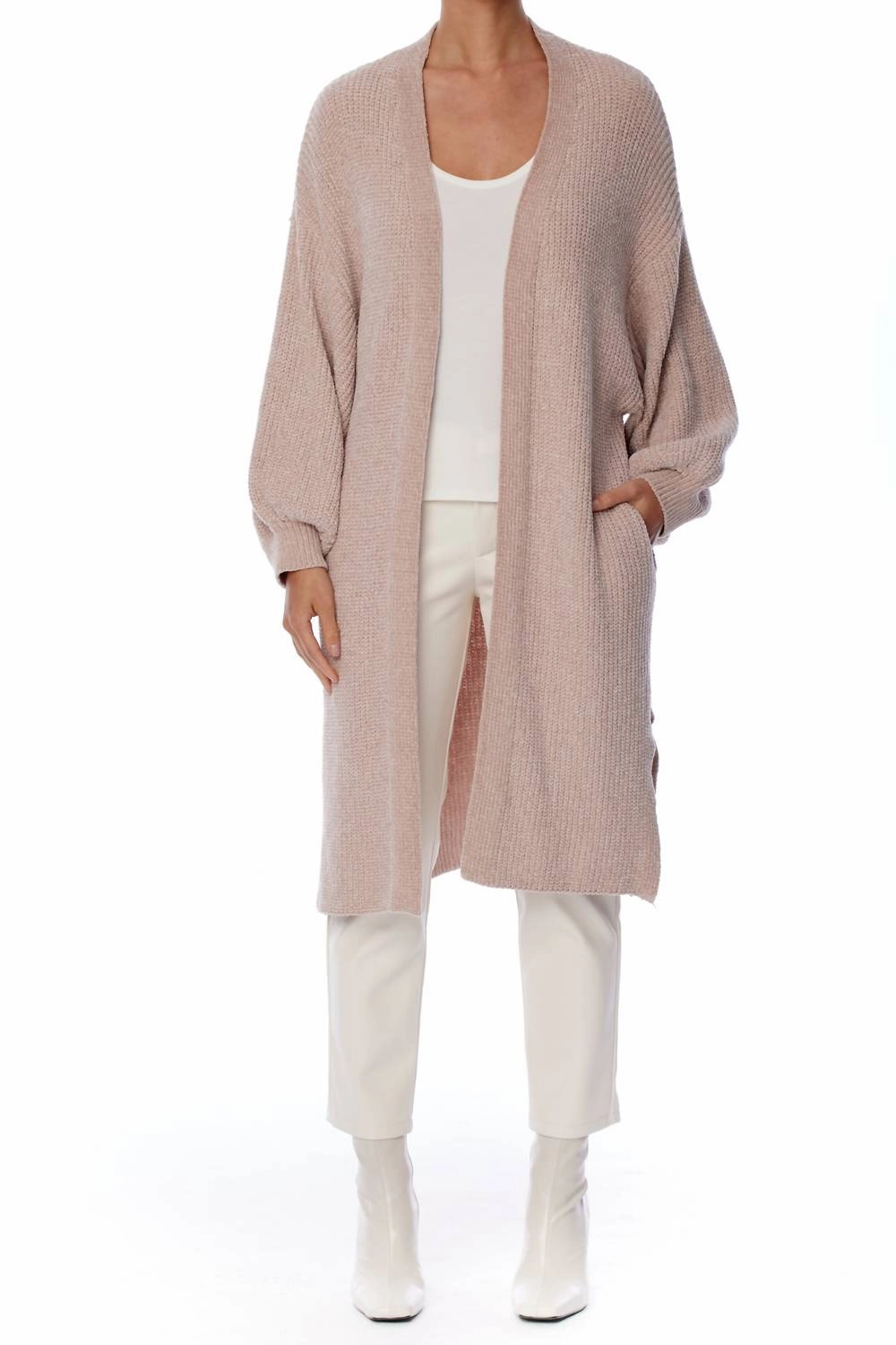 Sherry Cardigan In Oatmeal Knitted Layer Cozy Chic