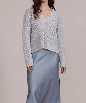 Finley Textured Sweater In Grey Durable Fabric