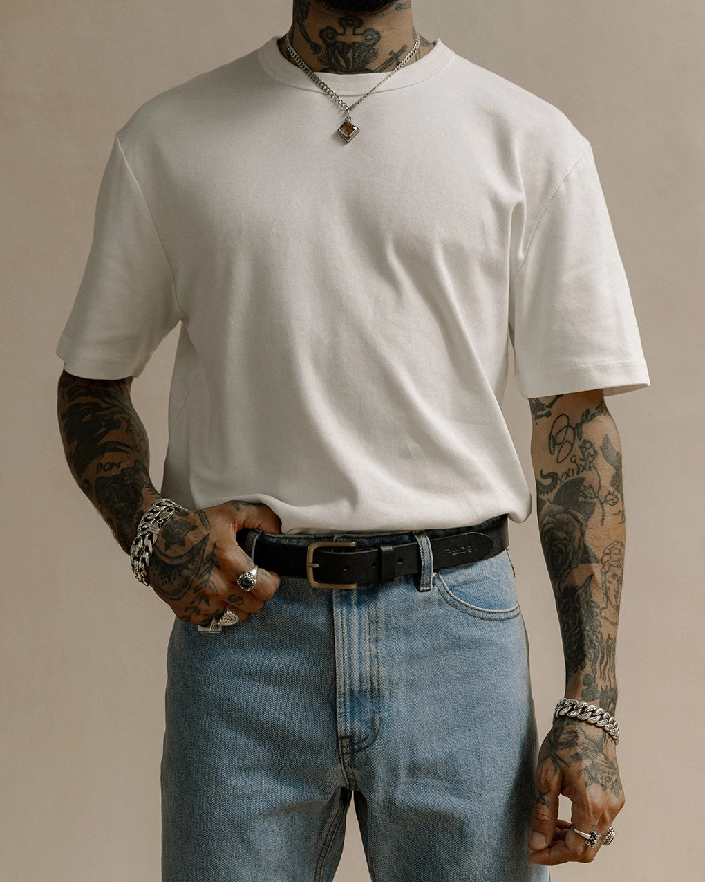 Crafted Heavyweight T-Shirt - Off White Soft Brushed Finish OversizedSilhouette