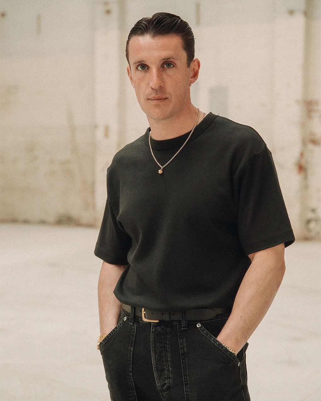 Sustainable Fibers Layering Piece Crafted Heavyweight T-Shirt - Washed Black