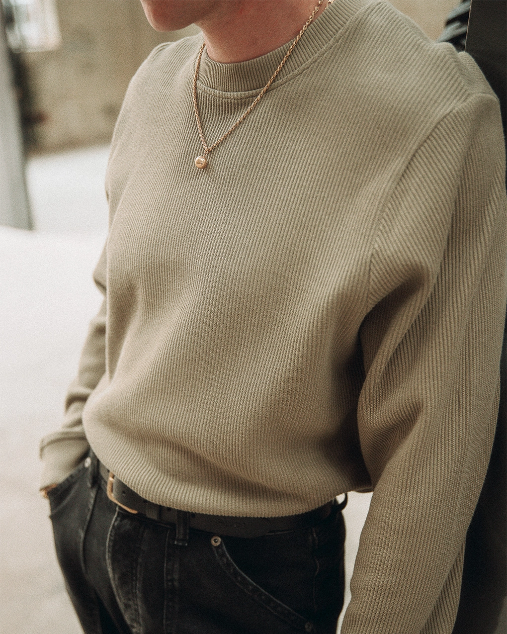 Trendy Vibes Wear Crafted Ribbed Longsleeve - Olive