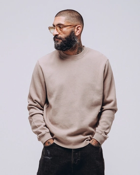 Crafted Ribbed Longsleeve - Tan Breathable Design AllWeatherComfort