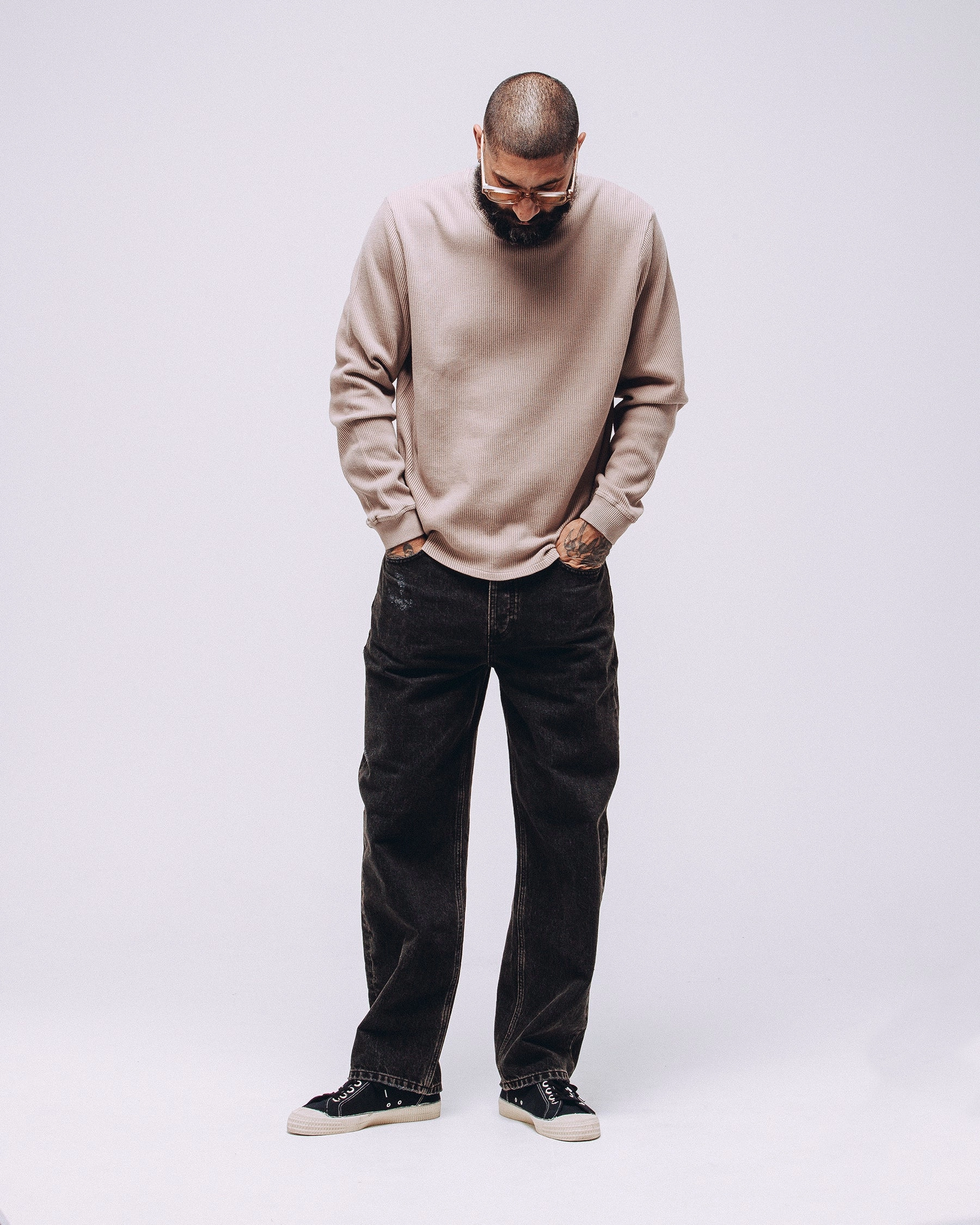Crafted Ribbed Longsleeve - Tan Essential Wardrobe