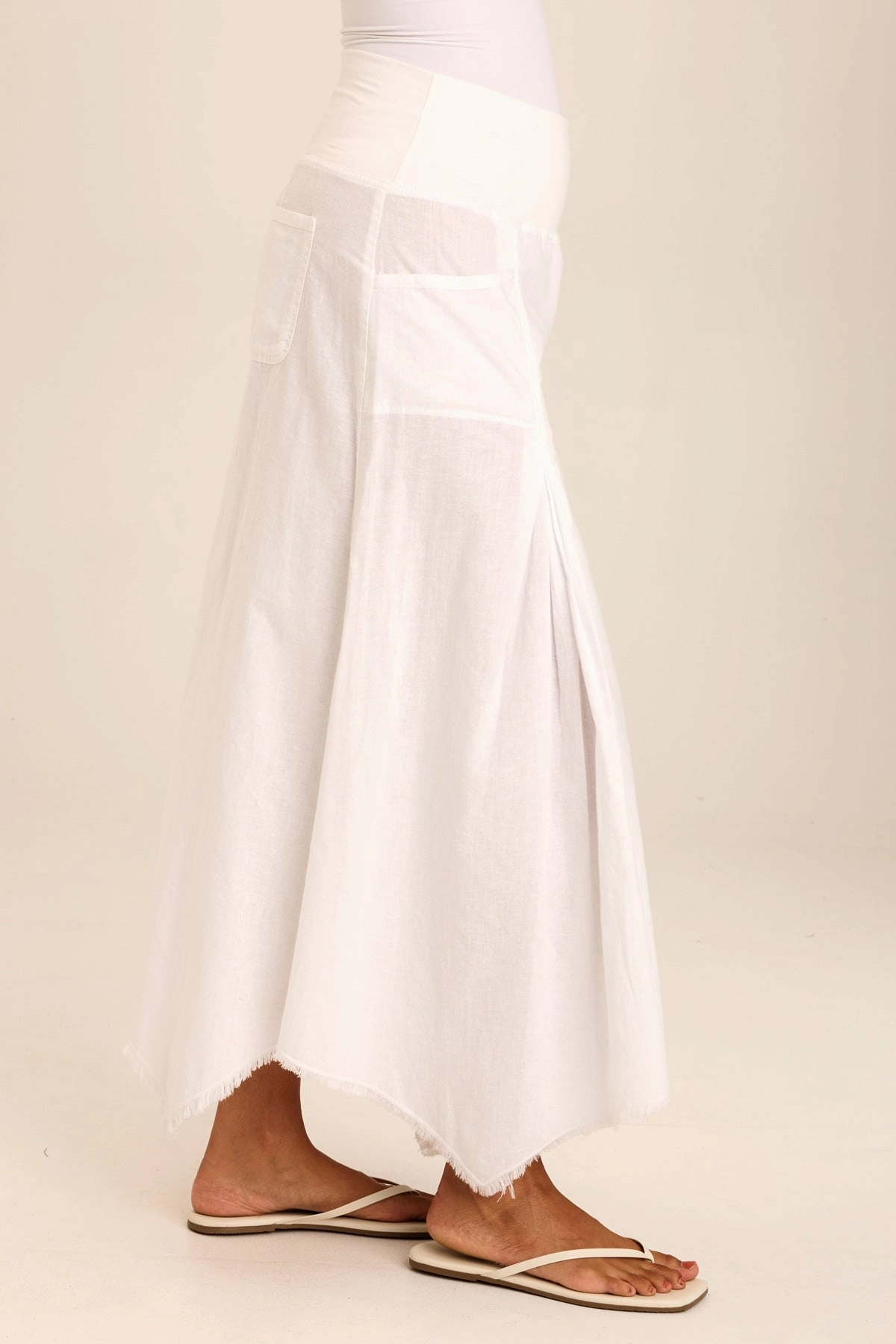 Fashion Mood Triste Linen Bohemian Sharkbite Maxi Skirt