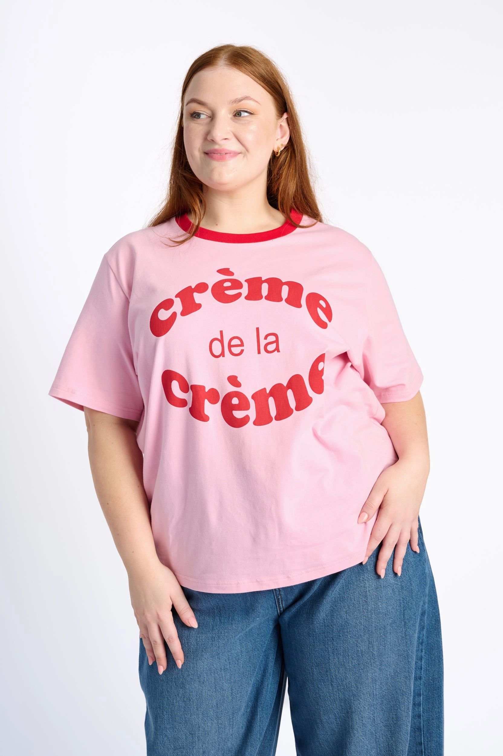 Creme Tee in Soft Pink MoistureWicking Material FadeResistant Coating