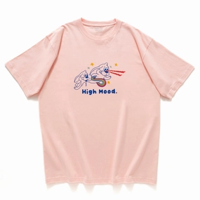 (ZT1748) High Mood Graphic Tee GarmentDyedTexture