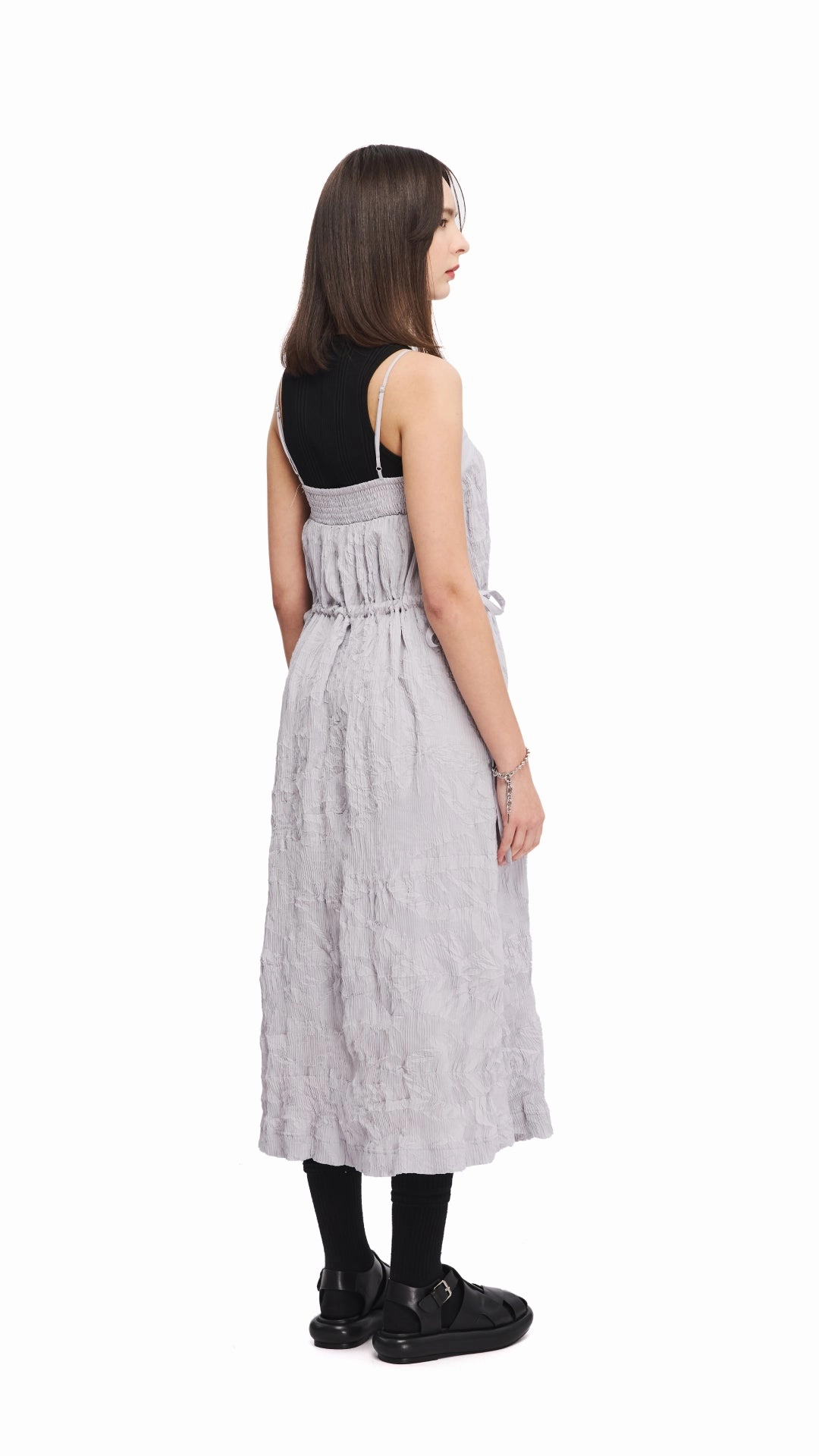 Crinkle Pleat Dress Travel-Essential Edge Shape