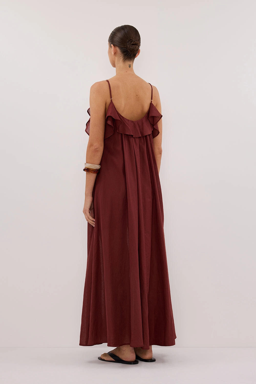 Lightweight Sharp Finish CAPRI SAHARA LINEN BLEND MAXI DRESS